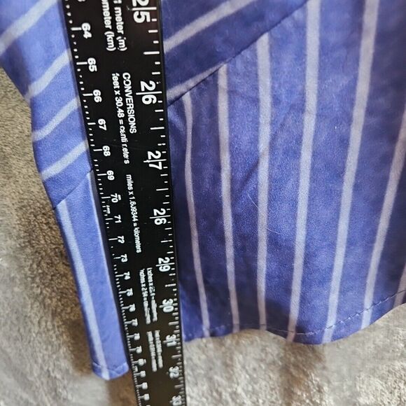 Unbranded Women's Top 5x Blue White Stripe pullover vneck blouse - Picture 4 of 9